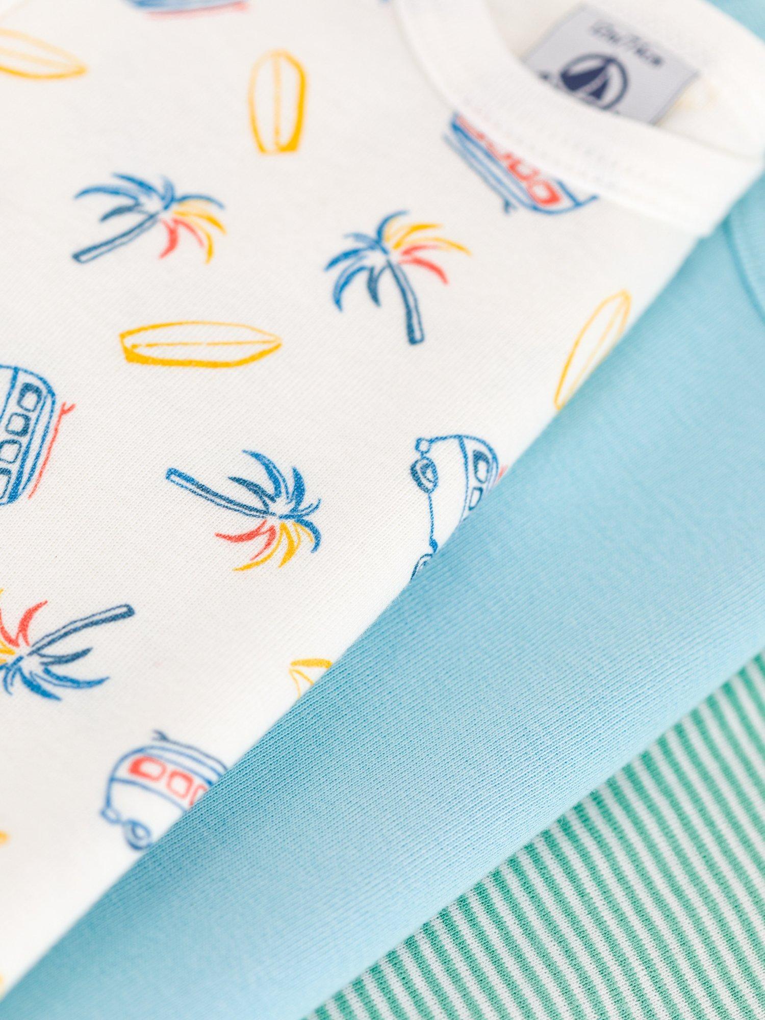 Product image 3 of 3, which shows Petit Bateau Baby Cotton Bodysuits, Pack of 3, Variante 1, 3 months