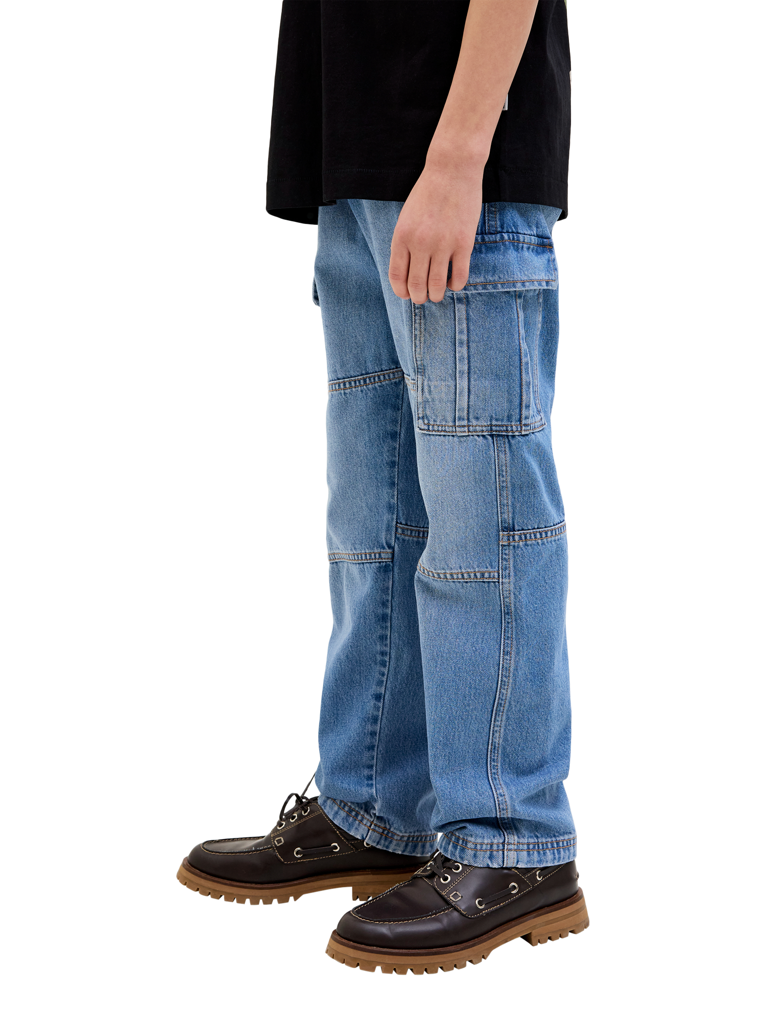 Product image 4 of 6, which shows Jack & Jones Kids' Relaxed Cargo Jeans, Blue Denim, 8 years