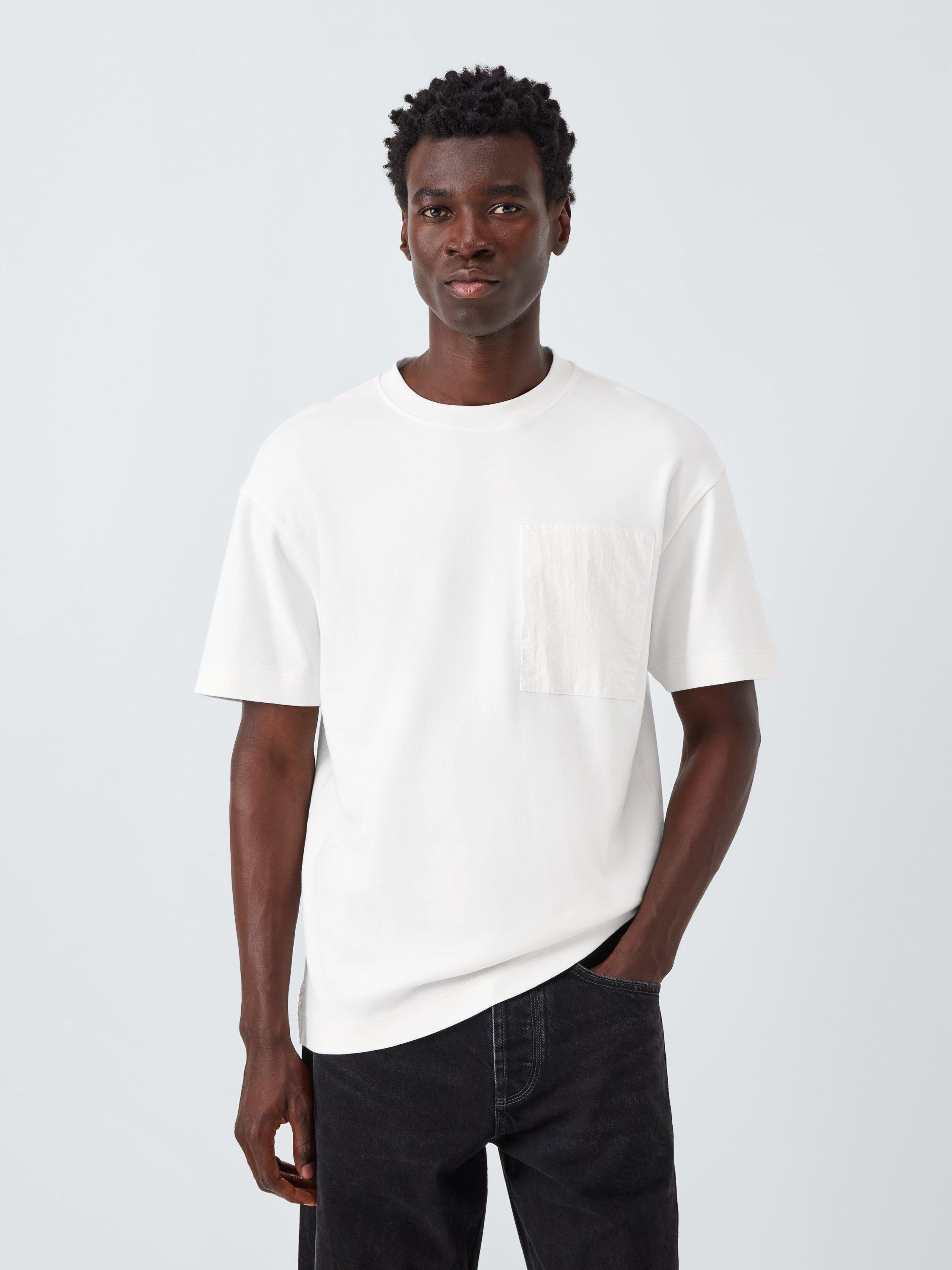 Product image 1 of 6, which shows Kin Nylon Pocket Cotton T-Shirt, White, M