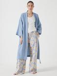 HUSH Waffle Dressing Gown, Dusty Blue