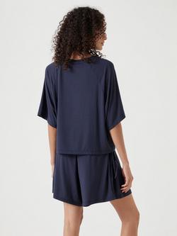 HUSH Nox Jersey Shorty Pyjama Set, Midnight Navy - view 2, Midnight Navy