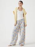 HUSH Sun Bottoms Sateen Pyjama Set, Sun Ray/Blue
