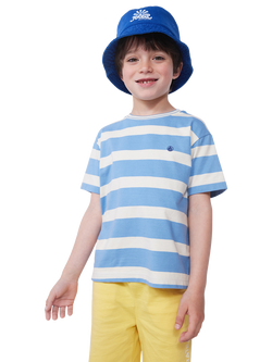 Petit Bateau Kids' Cotton Stripe T-Shirt,  Alaska/Avalanche, Alaska/Avalanche