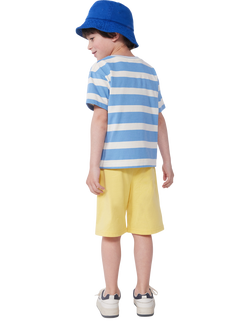 Petit Bateau Kids' Cotton Stripe T-Shirt,  Alaska/Avalanche - view 2, Alaska/Avalanche