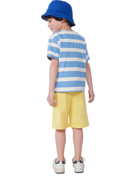 Petit Bateau Kids' Cotton Stripe T-Shirt,  Alaska/Avalanche - view 2, Alaska/Avalanche