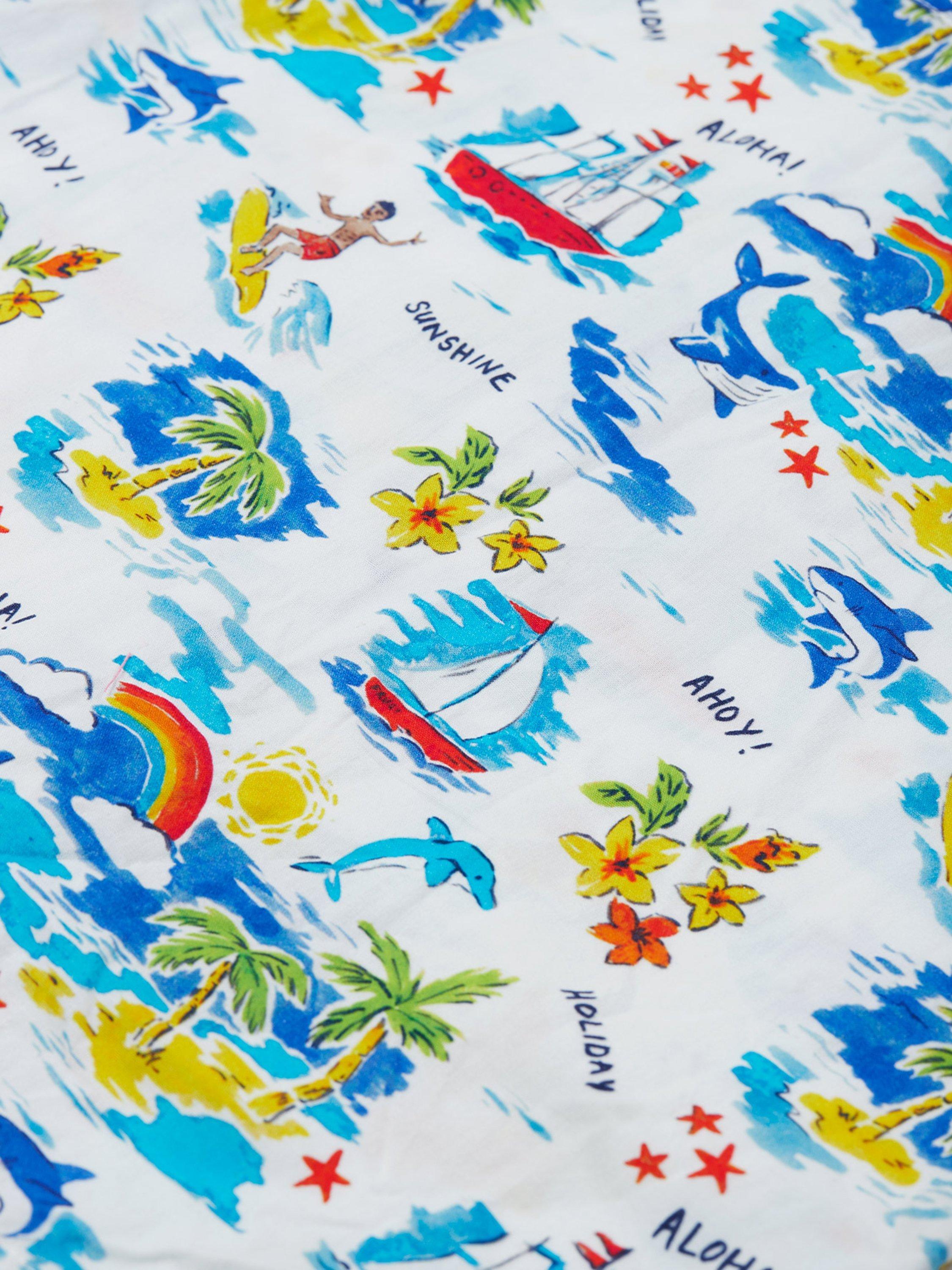 Product image 5 of 5, which shows Frugi Kids' Harvey Hawaiian Shirt, Multi, 2-3 years