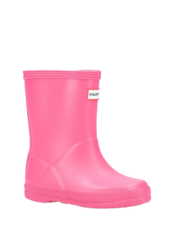 Hunter Kids' First Classic Wellington Boots, Bright Pink - view 2, Bright Pink