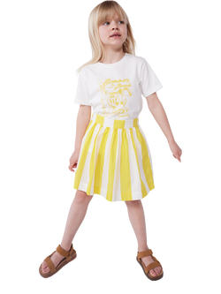 Petit Bateau Kids' Cotton Graphic T-Shirt, Marshmallow/Orge - view 2, Marshmallow/Orge