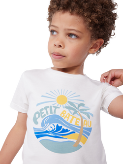 Petit Bateau Kids' Printed T-Shirt, Marshmallow - view 2, Marshmallow