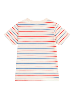 Petit Bateau Kids' Stripey Heart Print T-Shirt, Avalanche/Multico - view 2, Avalanche/Multico
