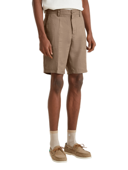 Benetton Linen Bermuda Shorts, Taupe, Taupe