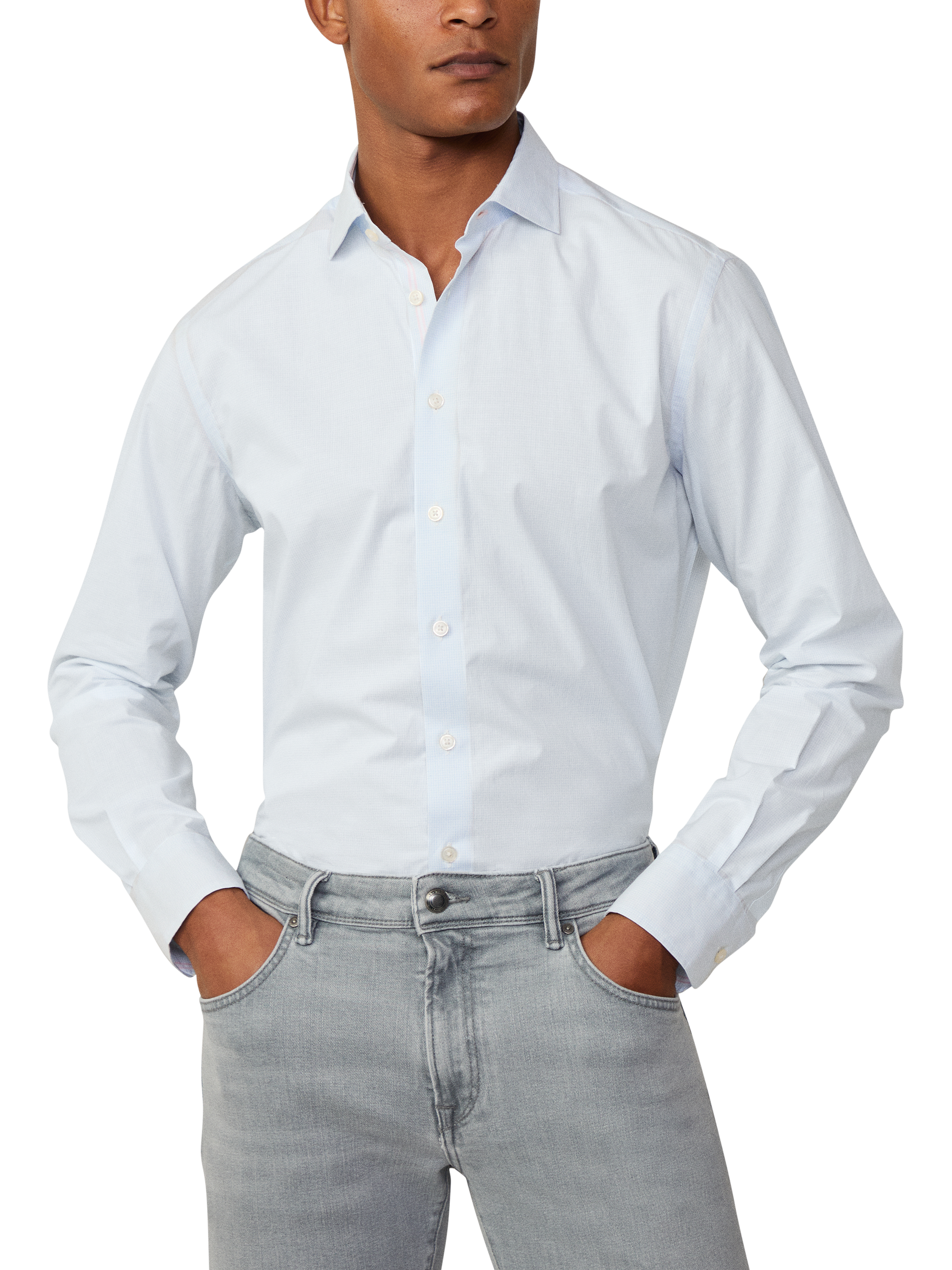 Product image 2 of 6, which shows Hackett Regular Fit Cotton Shirt, Sky Blue, XXL