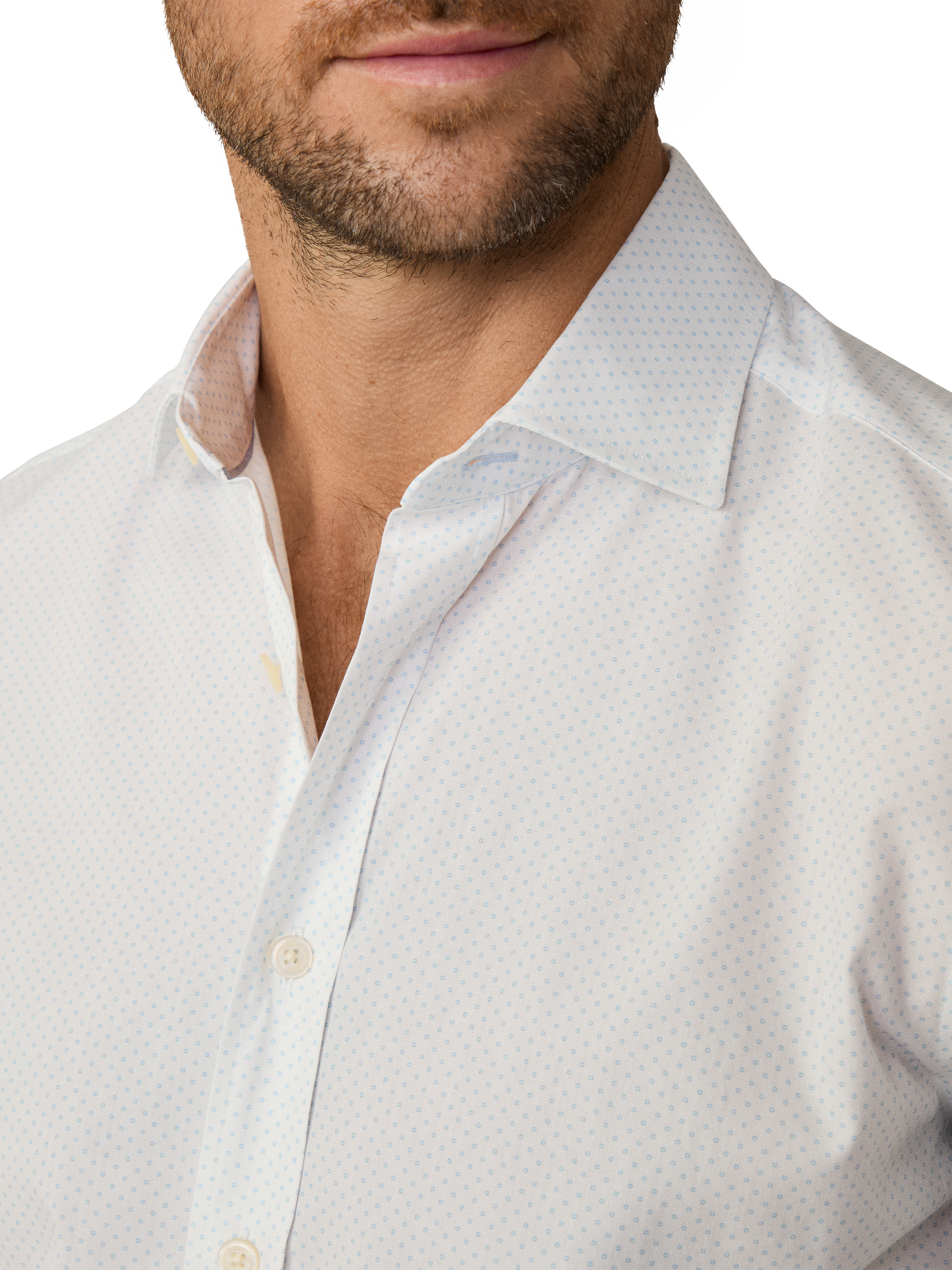 Product image 4 of 7, which shows Hackett London Cotton Tailored Fit Kent Cutaway Collar Shirt, Sky Blue, XXXL