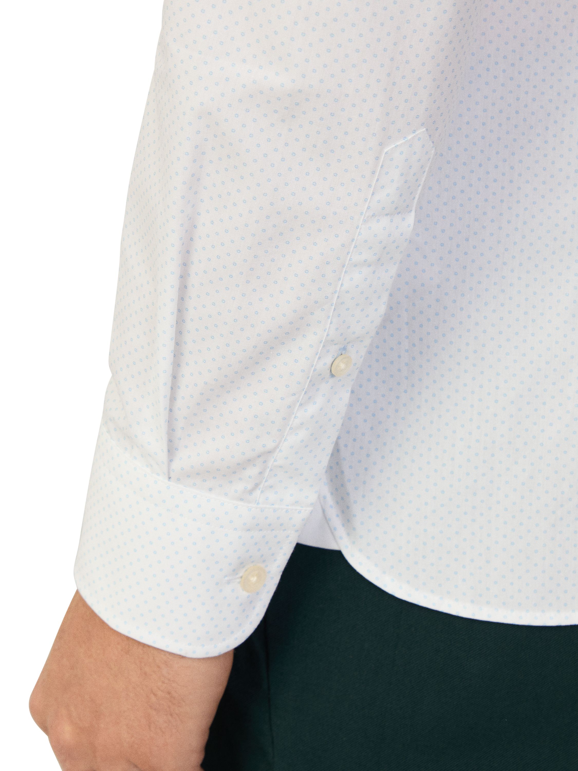 Product image 5 of 7, which shows Hackett London Cotton Tailored Fit Kent Cutaway Collar Shirt, Sky Blue, XXXL