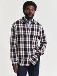 GANT Cotton Regular Fit Heavy Twill Check Shirt, Evening Blue
