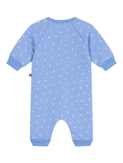 Petit Bateau Baby Cotton Anchor Print Sleepsuit, Edna/Marshmallow - view 2, Edna/Marshmallow