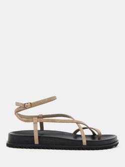 HUSH Thea Leather Strappy Sandals, Taupe, Taupe