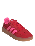 adidas Kids' Barreda Decode Suede Tennis Trainers, Red/Pink
