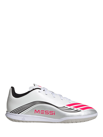 adidas Kids' F50 Club Lionel Messi Football Boots, White, White