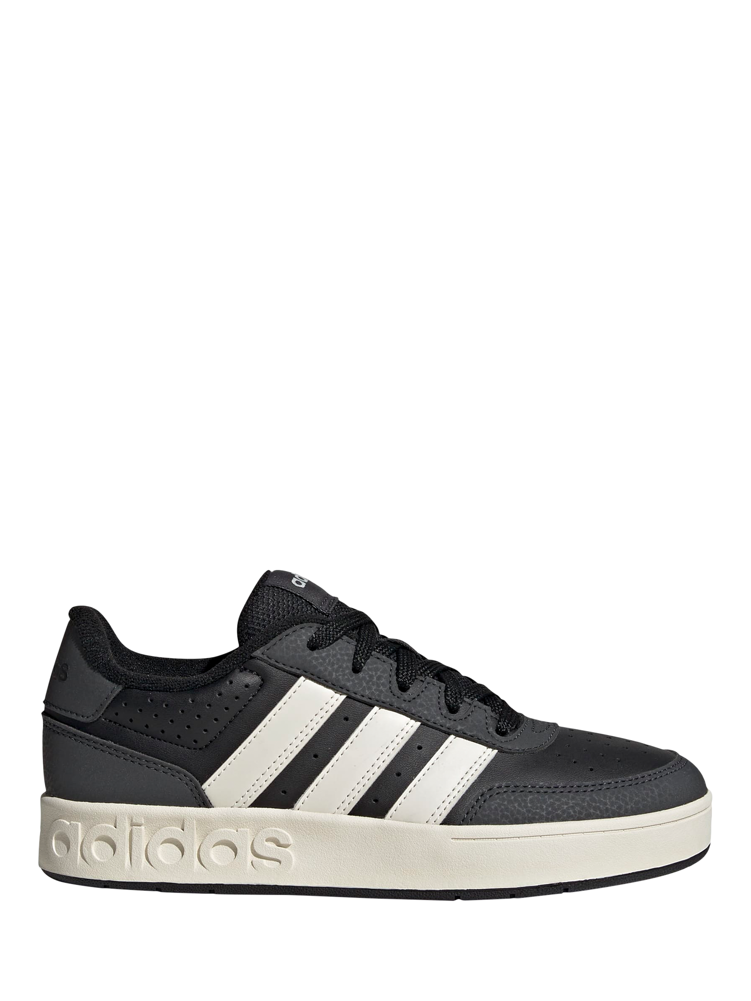 Product image 1 of 7, which shows adidas Kids' Breakbase Lace Up Trainers, Black/White, 3