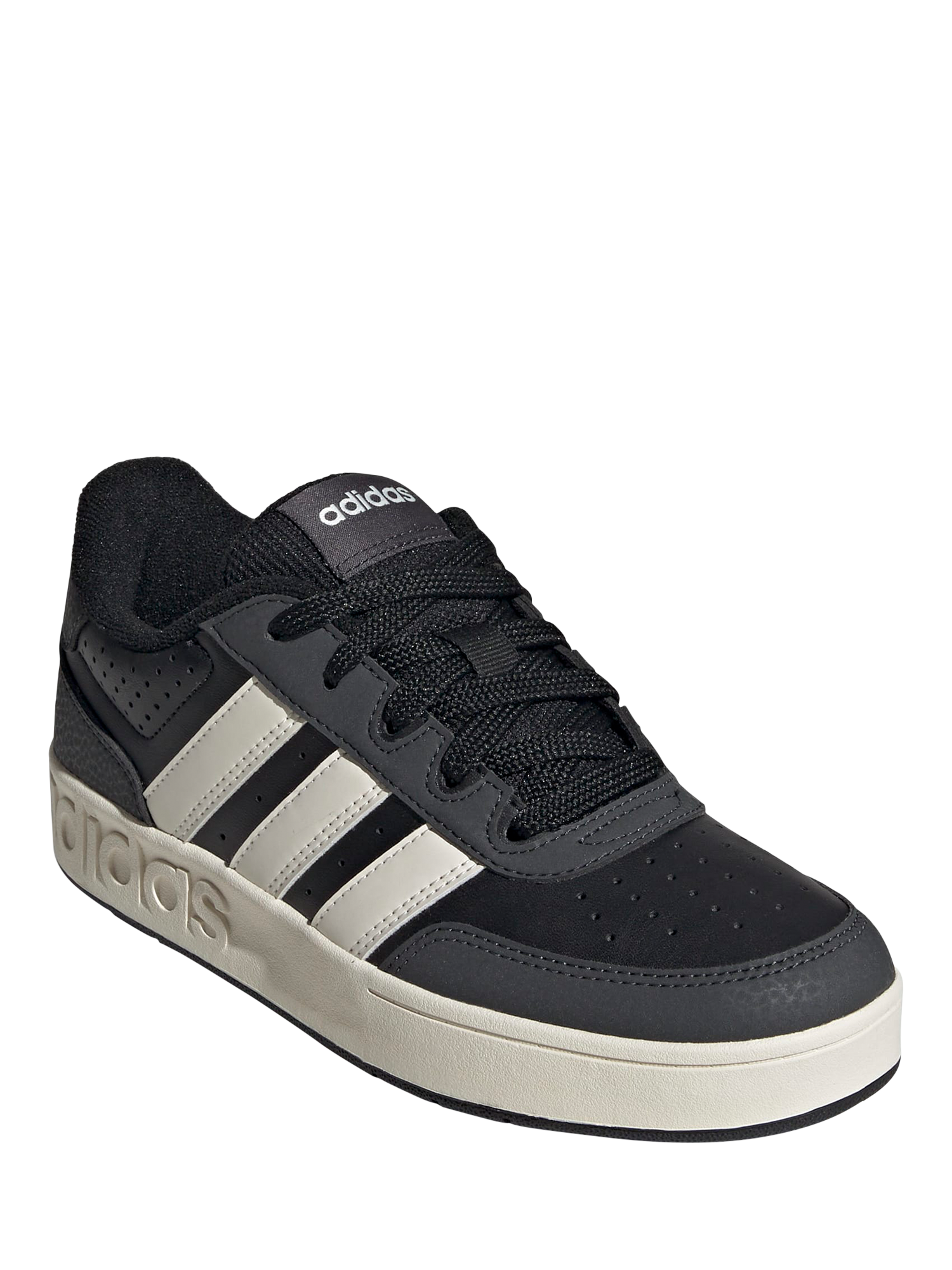 Product image 2 of 7, which shows adidas Kids' Breakbase Lace Up Trainers, Black/White, 3