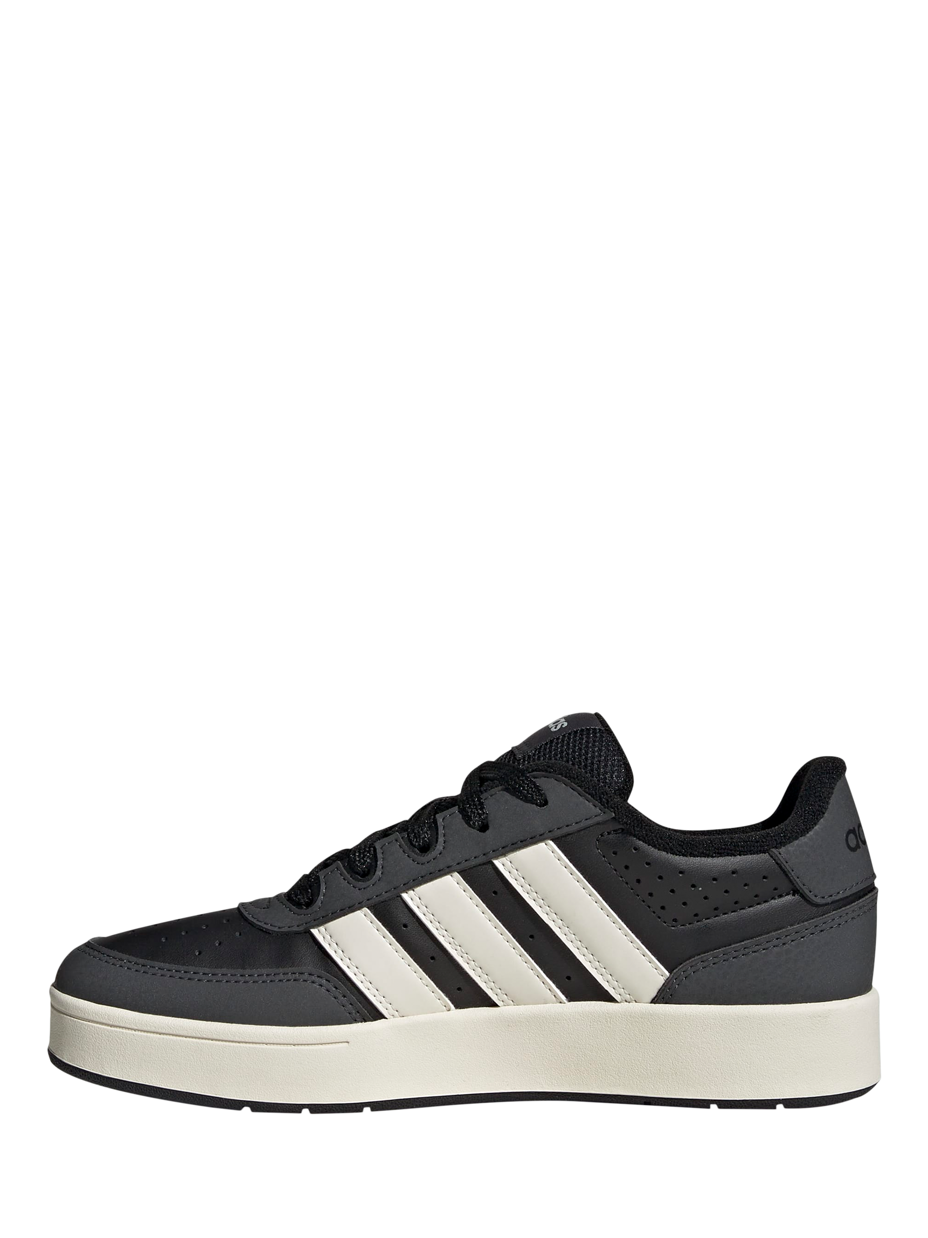 Product image 3 of 7, which shows adidas Kids' Breakbase Lace Up Trainers, Black/White, 3