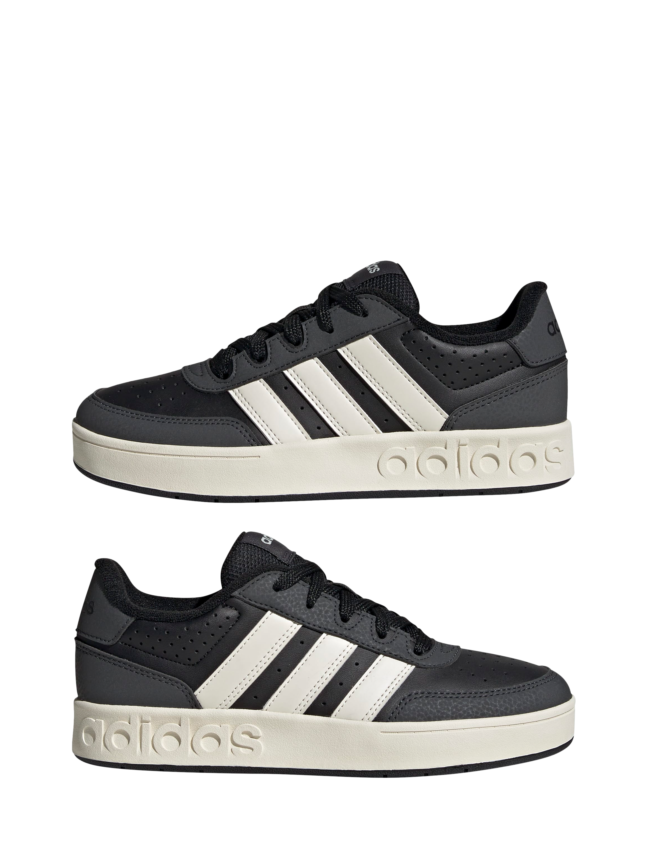Product image 7 of 7, which shows adidas Kids' Breakbase Lace Up Trainers, Black/White, 3