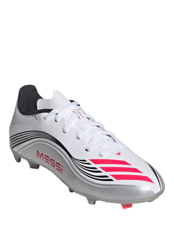 adidas Kids' F50 League Lionel Messi Football Boots, White - view 2, White