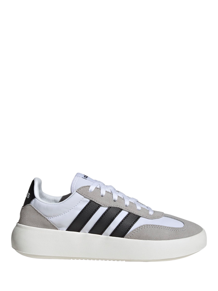 adidas Kids' Barreda Decode Suede Tennis Trainers, White/Black, White/Black