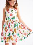 Mini Boden Kids' Harper Cotton Holiday Print Cross-Back Dress, Multi