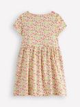 Mini Boden Kids' Cotton Floral Heart Pocket Dress, Multi Flowerbed