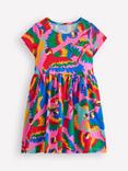 Mini Boden Kids' Cotton Animal Print Heart Pocket Midi Dress