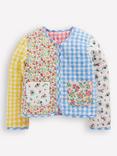 Mini Boden Kids' Aurore Cotton Reversible Jacket, Patchwork Floral