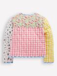 Mini Boden Kids' Aurore Cotton Reversible Jacket, Patchwork Floral