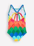 Mini Boden Kids' Selena Multi-Strap Swimsuit, Multi Scallop Stripe