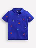 Mini Boden Kids' Cotton Embroidered Polo Shirt, Fruit Embroidery