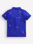 Mini Boden Kids' Cotton Embroidered Polo Shirt, Fruit Embroidery