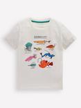 Mini Boden Kids' Cotton Glow-In-The-Dark T-Shirt, Soft Ivory Bio