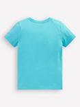 Mini Boden Kids' Cotton Zip Applique T-Shirt, Blue Toucan
