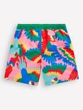 Mini Boden Kids' Swim Shorts, Multi/Rainbow Parrot