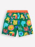 Mini Boden Kids' Swim Shorts, Multi/Animal Faces