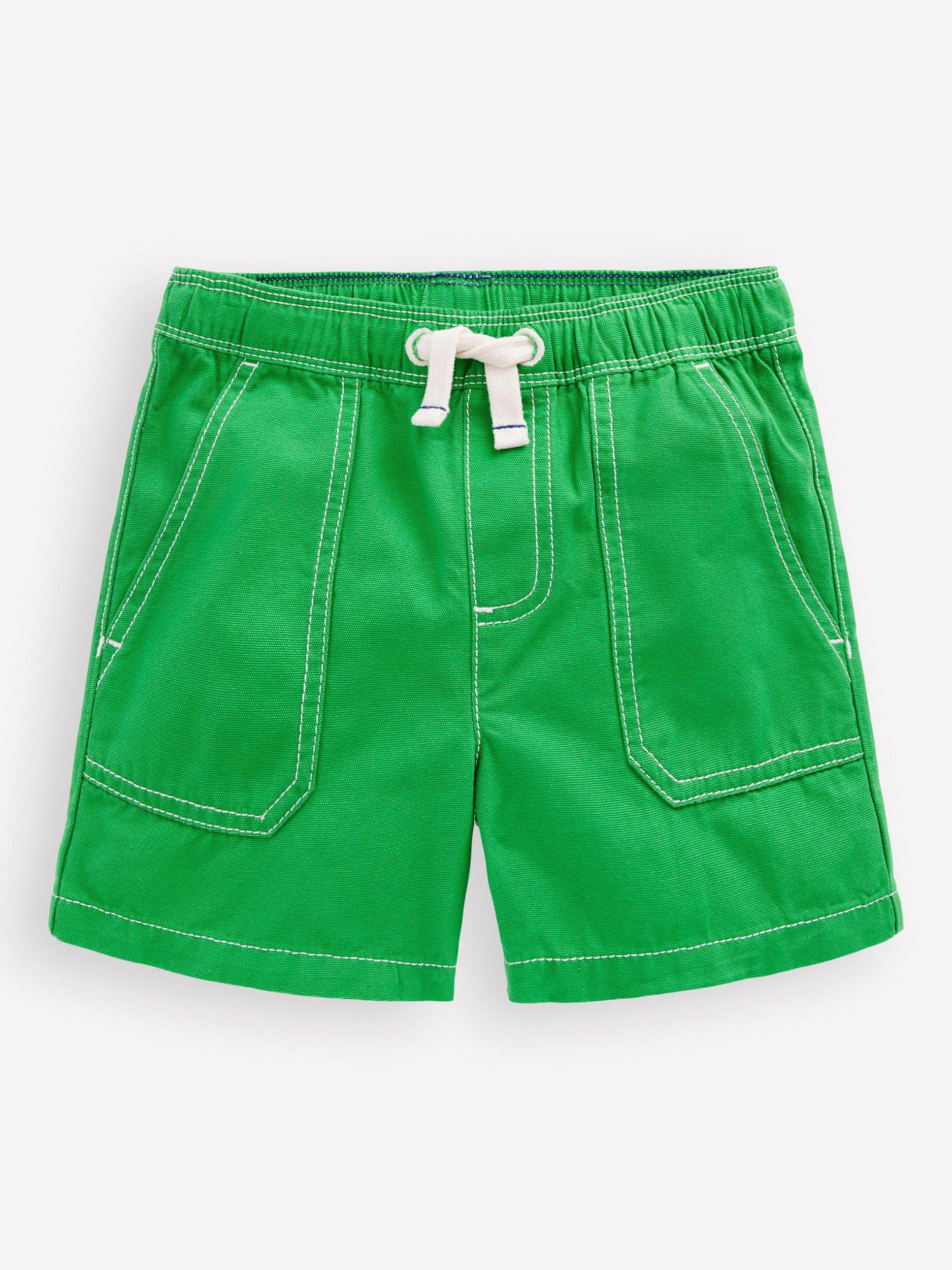 Mini Boden Kids' Cotton Pull-On Shorts, Sapling Green