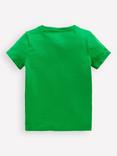 Mini Boden Kids' Cotton Zip Applique T-Shirt, Sapling Green Whale