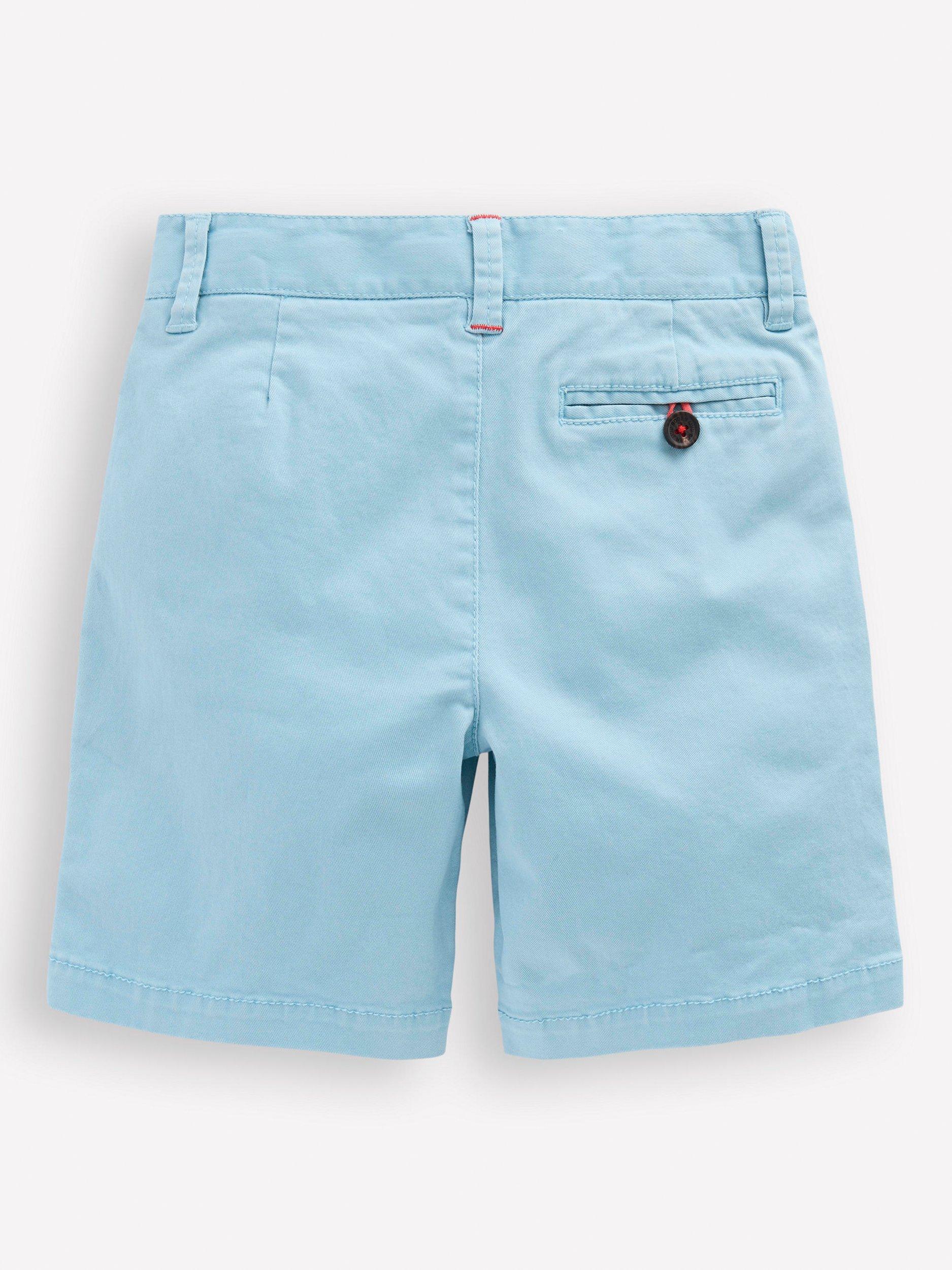 Product image 2 of 3, which shows Mini Boden Kids' Classic Chino Shorts, Dawn Blue, 2-3 years