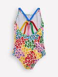 Mini Boden Kids' Selena Multi-Strap Swimsuit, Multi Leopard