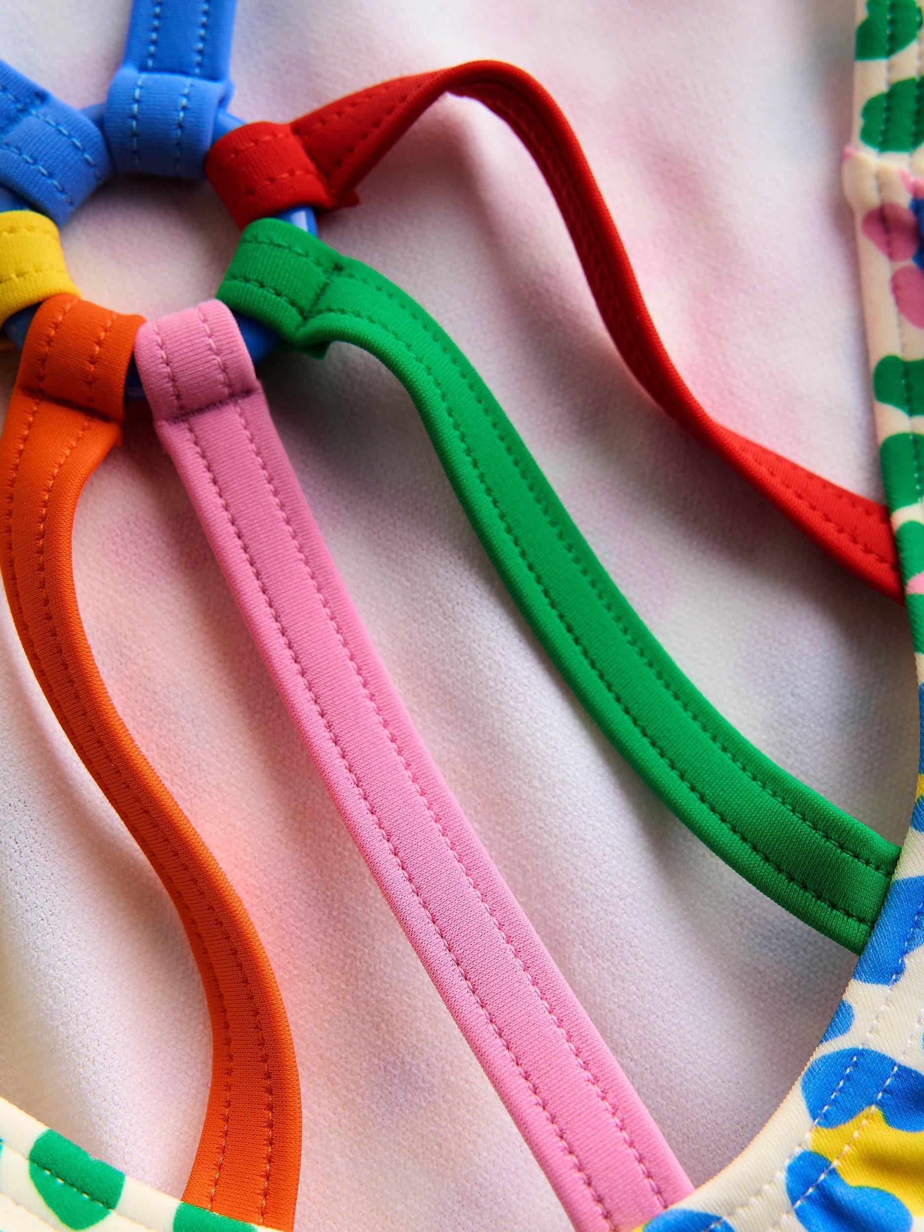 Product image 3 of 3, which shows Mini Boden Kids' Selena Multi-Strap Swimsuit, Multi Leopard, 2-3 years