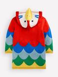 Mini Boden Kids'  Cotton Applique Towelling Throw-On, Multi Rainbow Parrot,