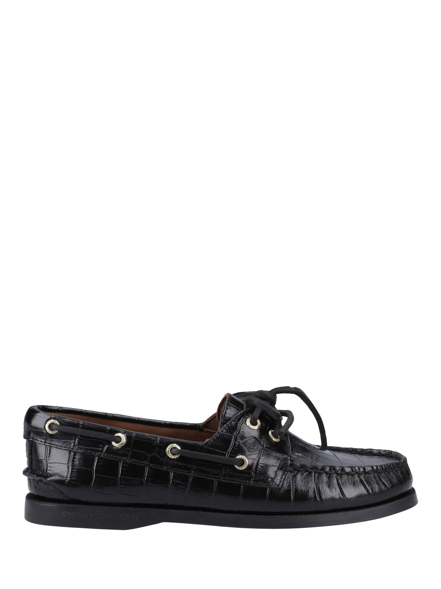 Product image 1 of 4, which shows Sperry Authentic Original 2 Eye Boat Shoes, Black, 2.5