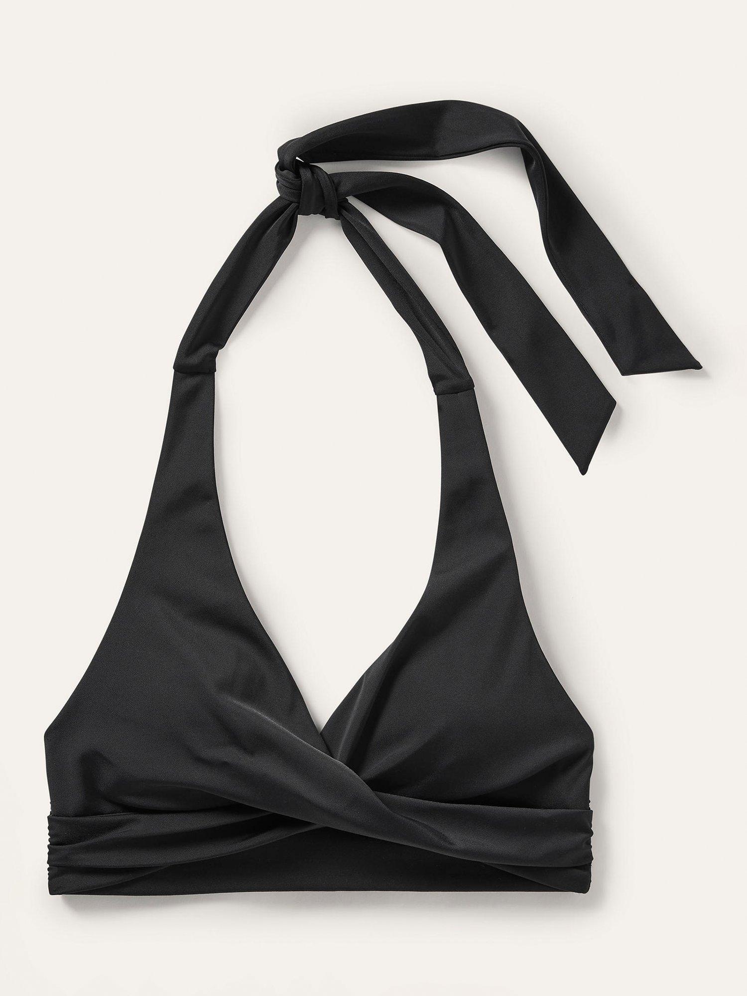 Product image 5 of 5, which shows Boden Levanzo Twist Front Halterneck Bikini Top, Black, 16