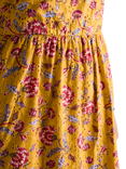 Joules Square Neck Floral Midi Dress, Yellow/Multi